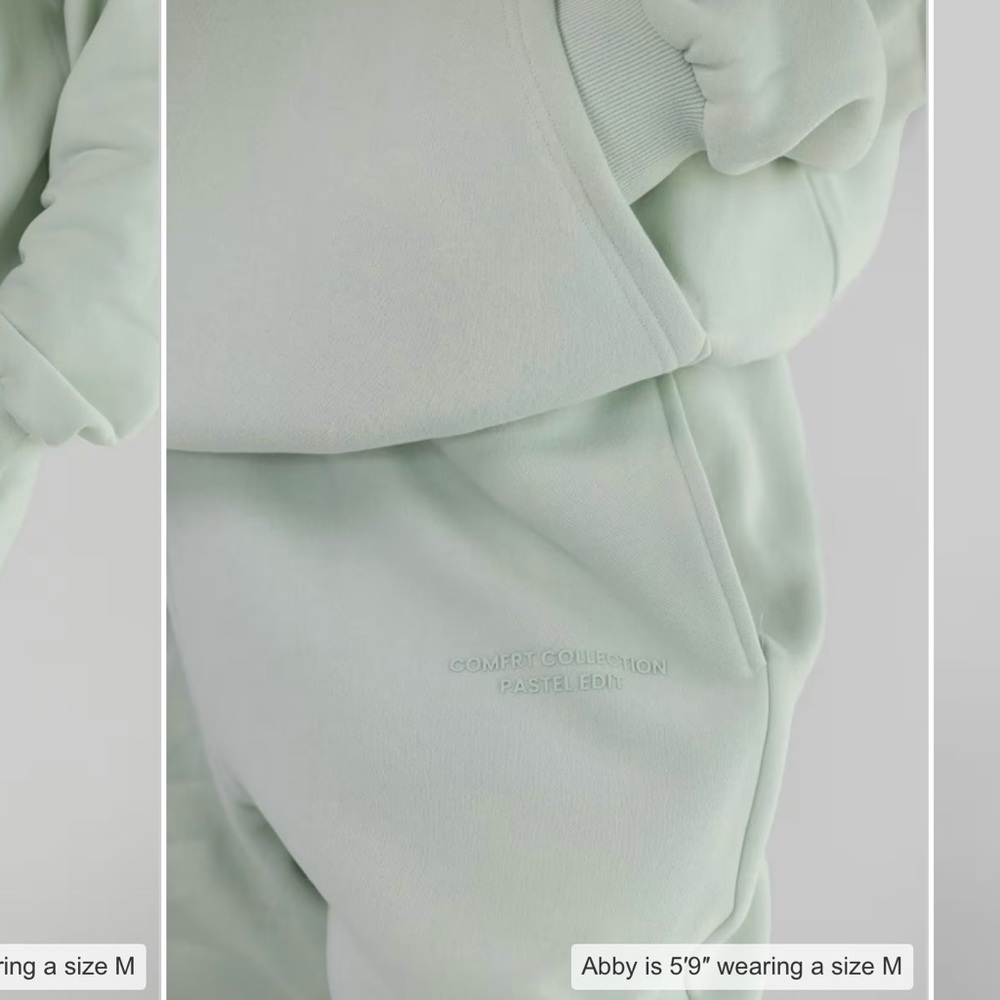 Cmfrt Collection Pastel Edit Mint Green Sweatpants Size Large NWOT Men Women - Picture 3 of 9